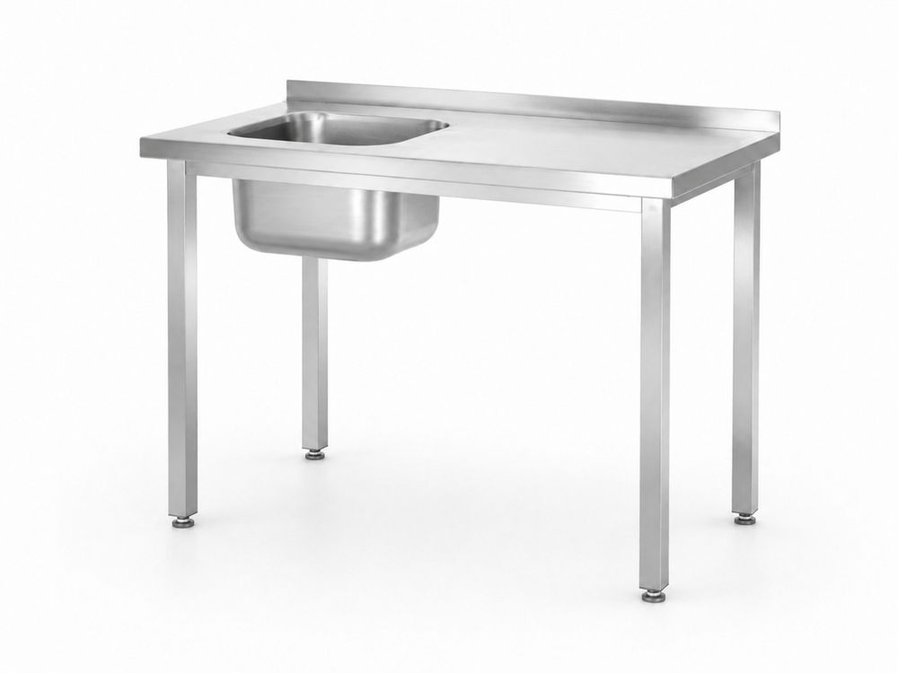 Mesa com lava-loiças, aparafusada, Kitchen Line, 1000x600x(H)850mm