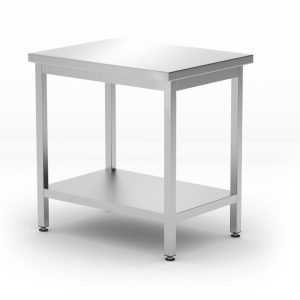 Mesa central com prateleira – aparafusada, profundidade 600 mm, Kitchen Line, 800x600x(H)850mm