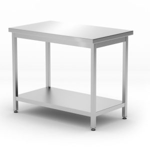 Mesa central com prateleira – aparafusada, profundidade 600 mm, Kitchen Line, 1000x600x(H)850mm