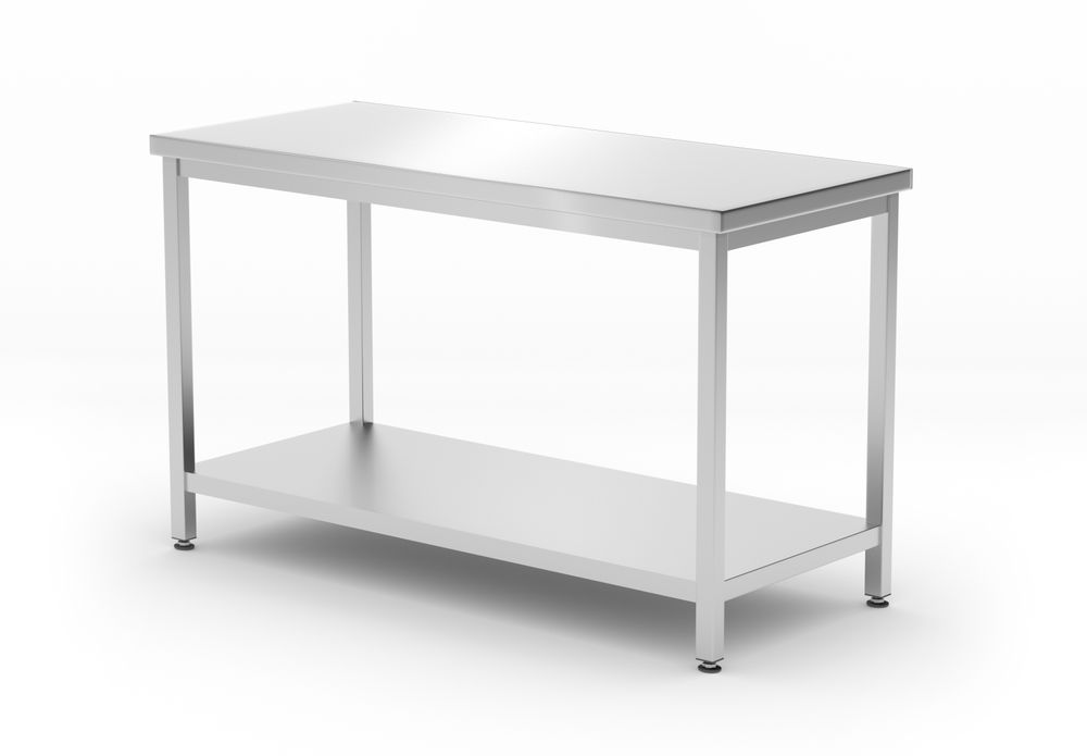 Mesa central com prateleira – aparafusada, profundidade 600 mm, Kitchen Line, 600x600x(H)850mm - Image 3