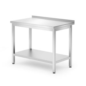 Mesa de parede com prateleira – aparafusada, profundidade 600 mm, Kitchen Line, 1000x600x(H)850mm