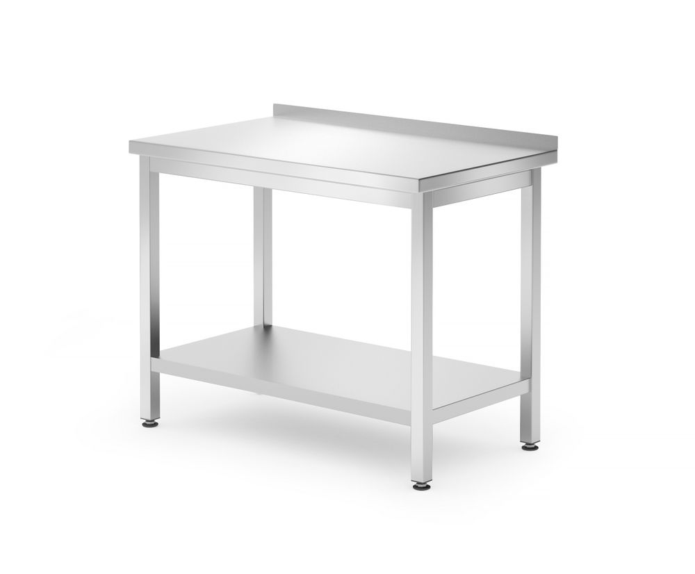 Mesa de parede com prateleira – aparafusada, profundidade 600 mm, Kitchen Line, 1000x600x(H)850mm