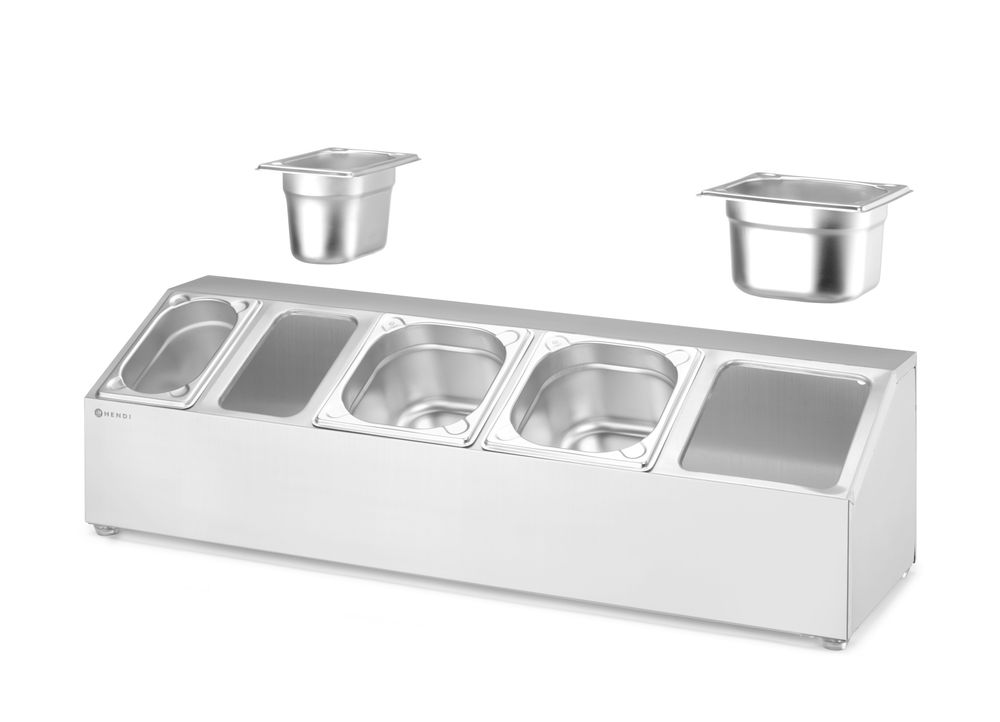 Suporte para recipientes Gastronorm, 5 compartimentos, 745x245x(H)215mm - Image 5