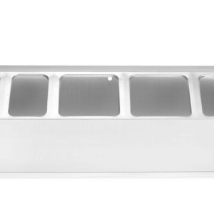 Suporte para recipientes Gastronorm, 5 compartimentos, 745x245x(H)215mm