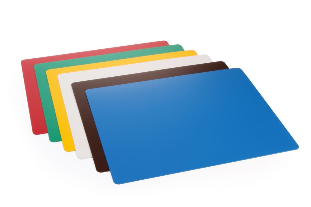Conjunto de tábuas de cortar flexíveis HACCP - 6 unidades, 380x305mm, Retangular