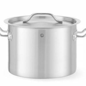 Panela média – com tampa, Budget Line, 9L, Prateado, ⌀250x(H)180mm