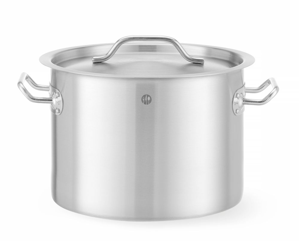 Panela média – com tampa, Budget Line, 9L, Prateado, ⌀250x(H)180mm