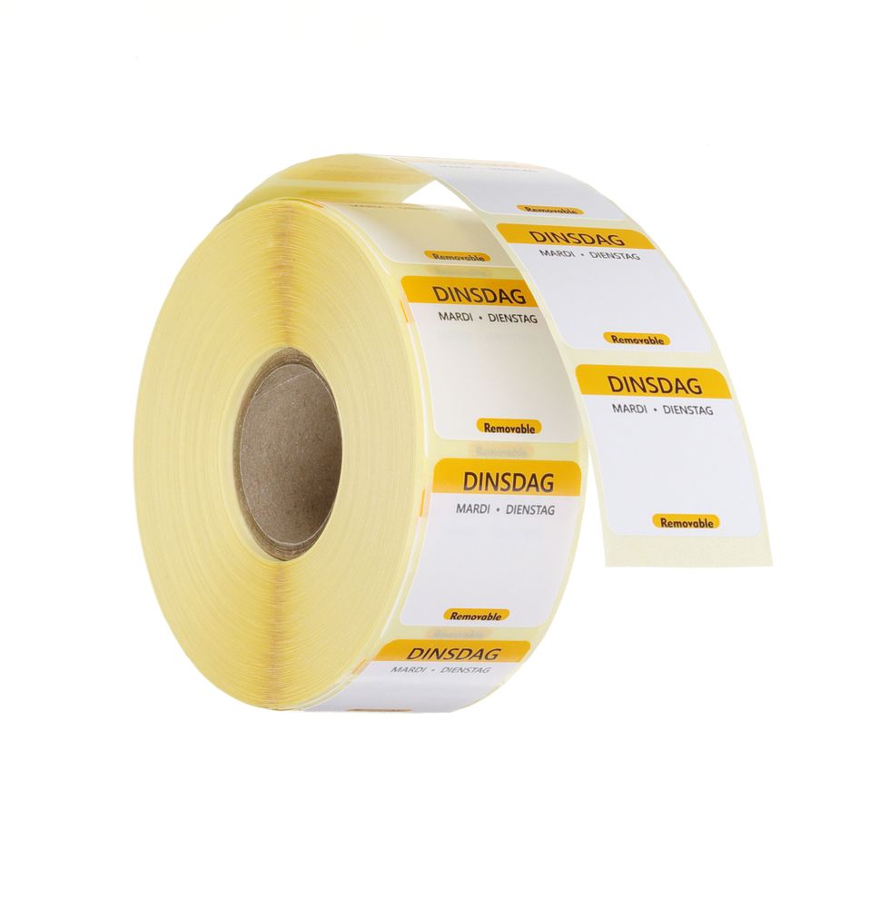 Etiquetas diárias de segurança alimentar, multiusos, fáceis de remover, Amarelo, 1000 unid., 25x25mm