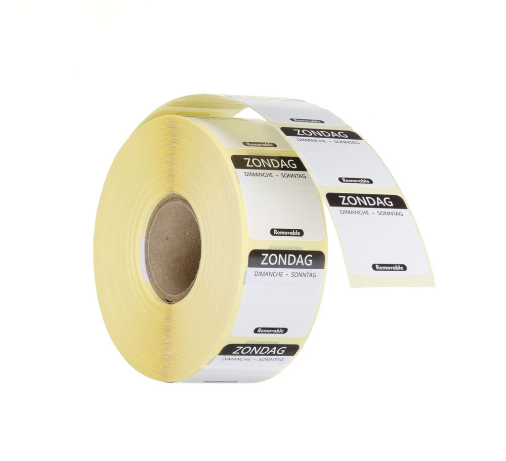Etiquetas diárias de segurança alimentar, multiusos, fáceis de remover, Preto, 1000 unid., 25x25mm