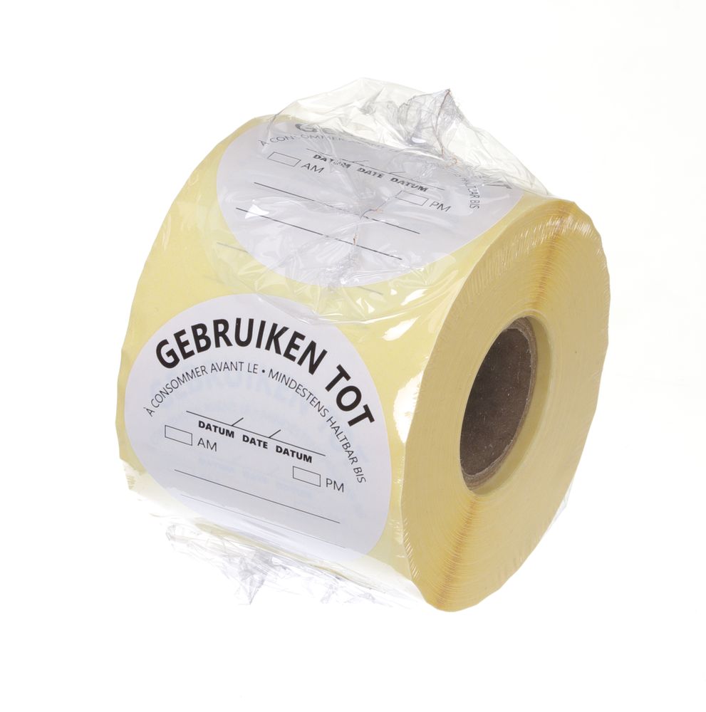 Etiquetas de segurança alimentar, multiusos, fáceis de remover, “CONSUMIR ANTES DE”, Branco, 500 unid., ⌀50mm - Image 2