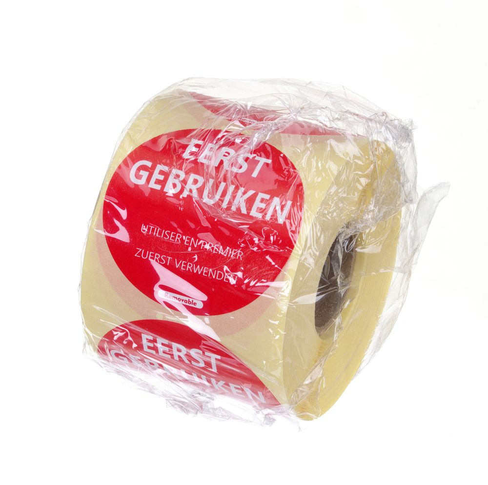Autocolantes de segurança alimentar, multiusos, fáceis de remover, “USAR PRIMEIRO”, Vermelho, 500 unid., ⌀50mm - Image 2