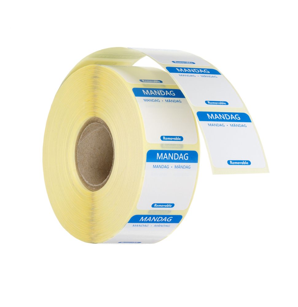 Etiquetas diárias de segurança alimentar, multiusos, fáceis de remover, Domingo, Preto, 1000 unid., 25x25mm - Image 3