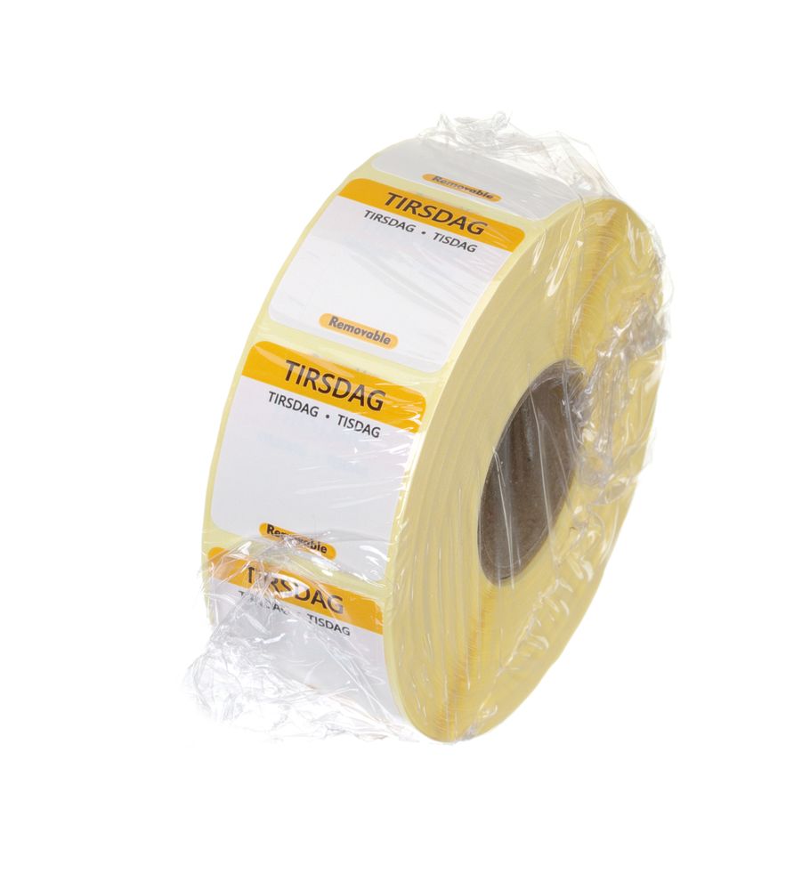 Etiquetas diárias de segurança alimentar, multiusos, fáceis de remover, Terça-feira, Amarelo, 1000 unid., 25x25mm - Image 2
