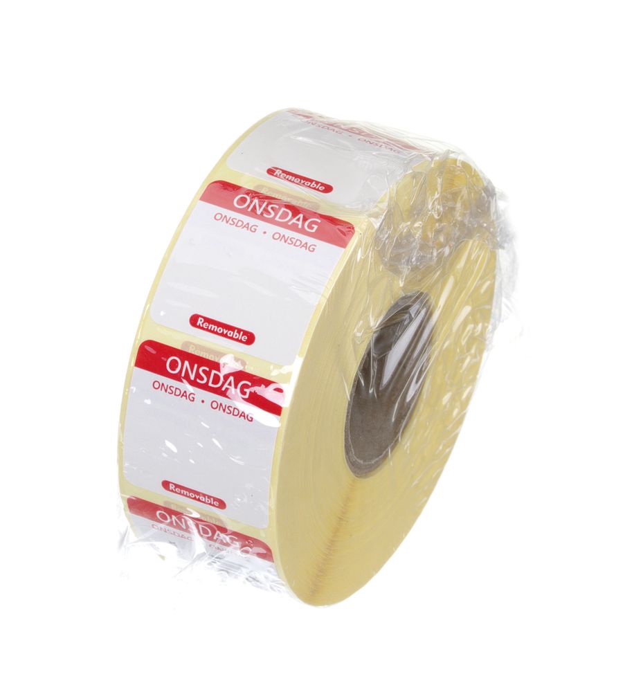 Etiquetas diárias de segurança alimentar, multiusos, fáceis de remover, Quarta-feira, Vermelho, 1000 unid., 25x25mm - Image 2