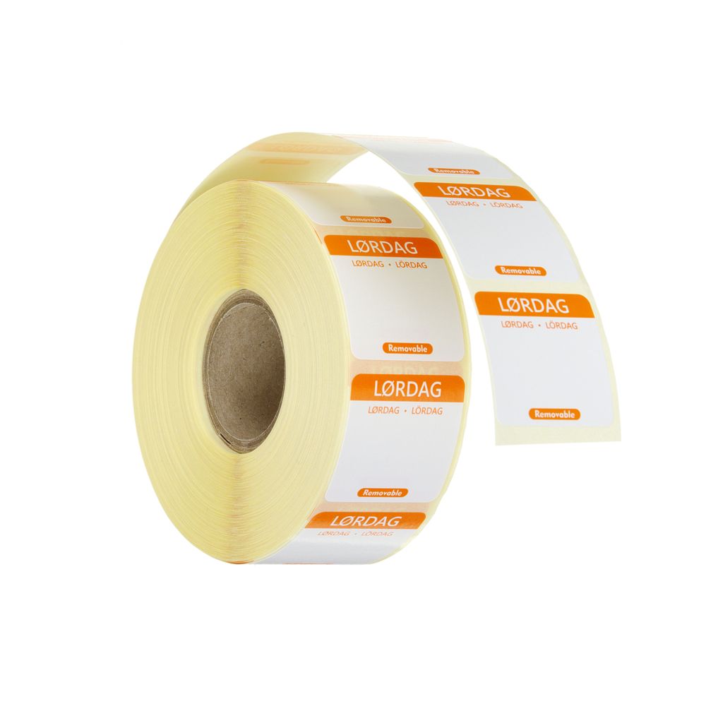 Etiquetas diárias de segurança alimentar, multiusos, fáceis de remover, Sábado, Laranja, 1000 unid., 25x25mm