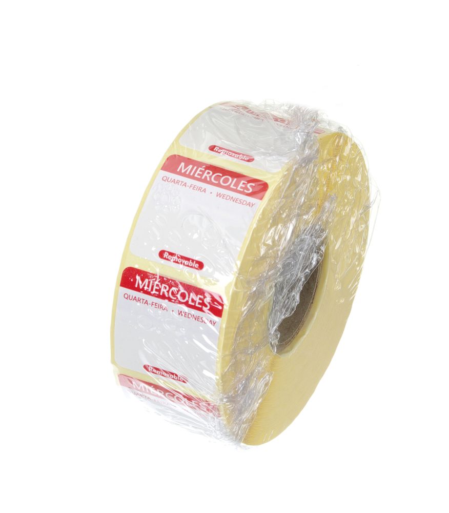 Etiquetas diárias de segurança alimentar, multiusos, fáceis de remover, Quarta-feira, Vermelho, 1000 unid., 25x25mm - Image 2