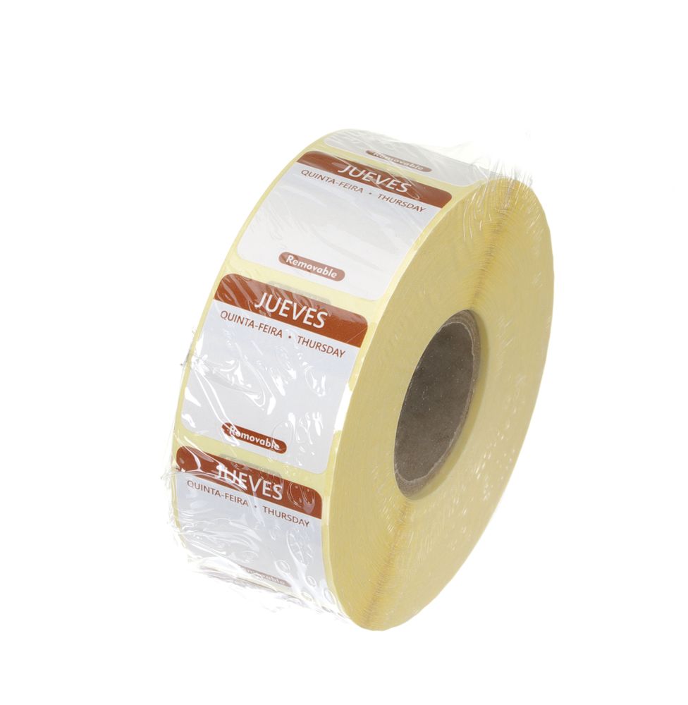 Etiquetas diárias de segurança alimentar, multiusos, fáceis de remover, Quinta-feira, Castanho, 1000 unid., 25x25mm - Image 2