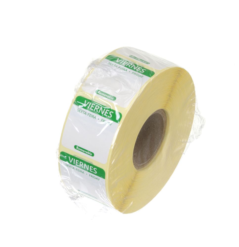 Etiquetas diárias de segurança alimentar, multiusos, fáceis de remover, Sexta-feira, Verde, 1000 unid., 25x25mm - Image 2