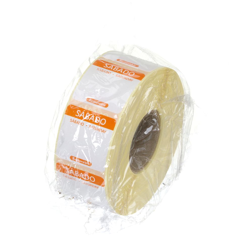 Etiquetas diárias de segurança alimentar, multiusos, fáceis de remover, Sábado, Laranja, 1000 unid., 25x25mm - Image 2