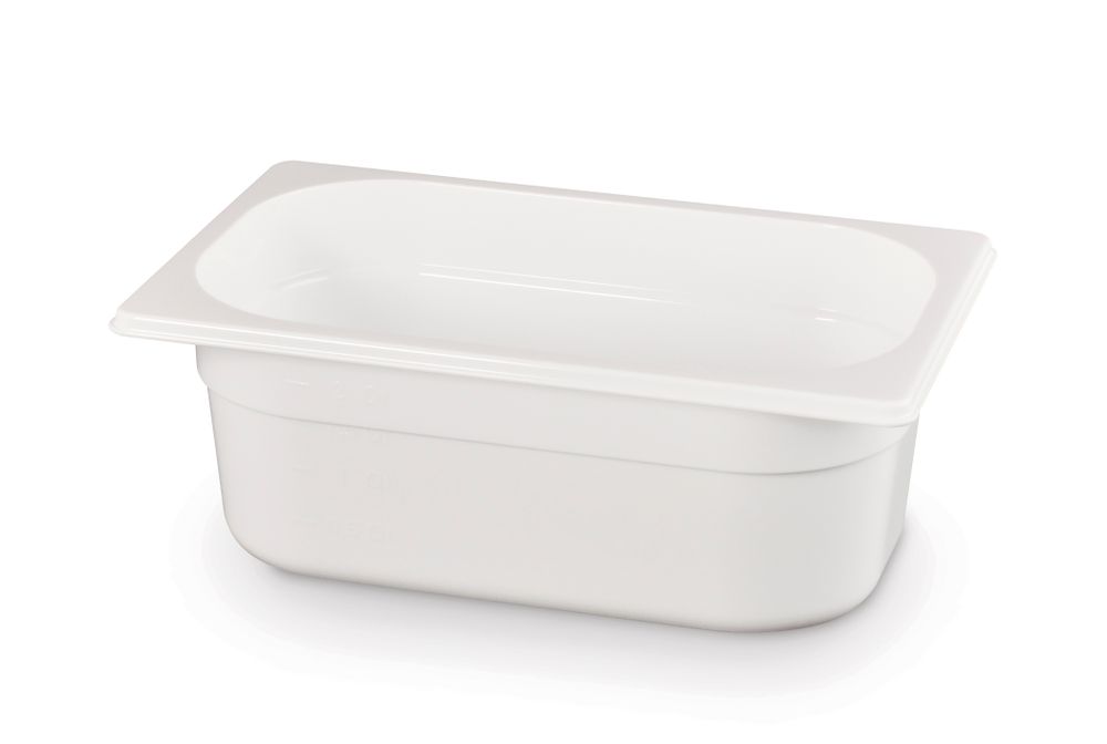 Recipiente Gastronorm 1/4, GN 1/4, 2,8L, Branco, 265x162x(H)100mm