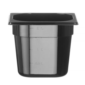 Recipiente Gastronorm 1/6, Profi Line, GN 1/6, 2,4L, Preto, 176x162x(H)150mm