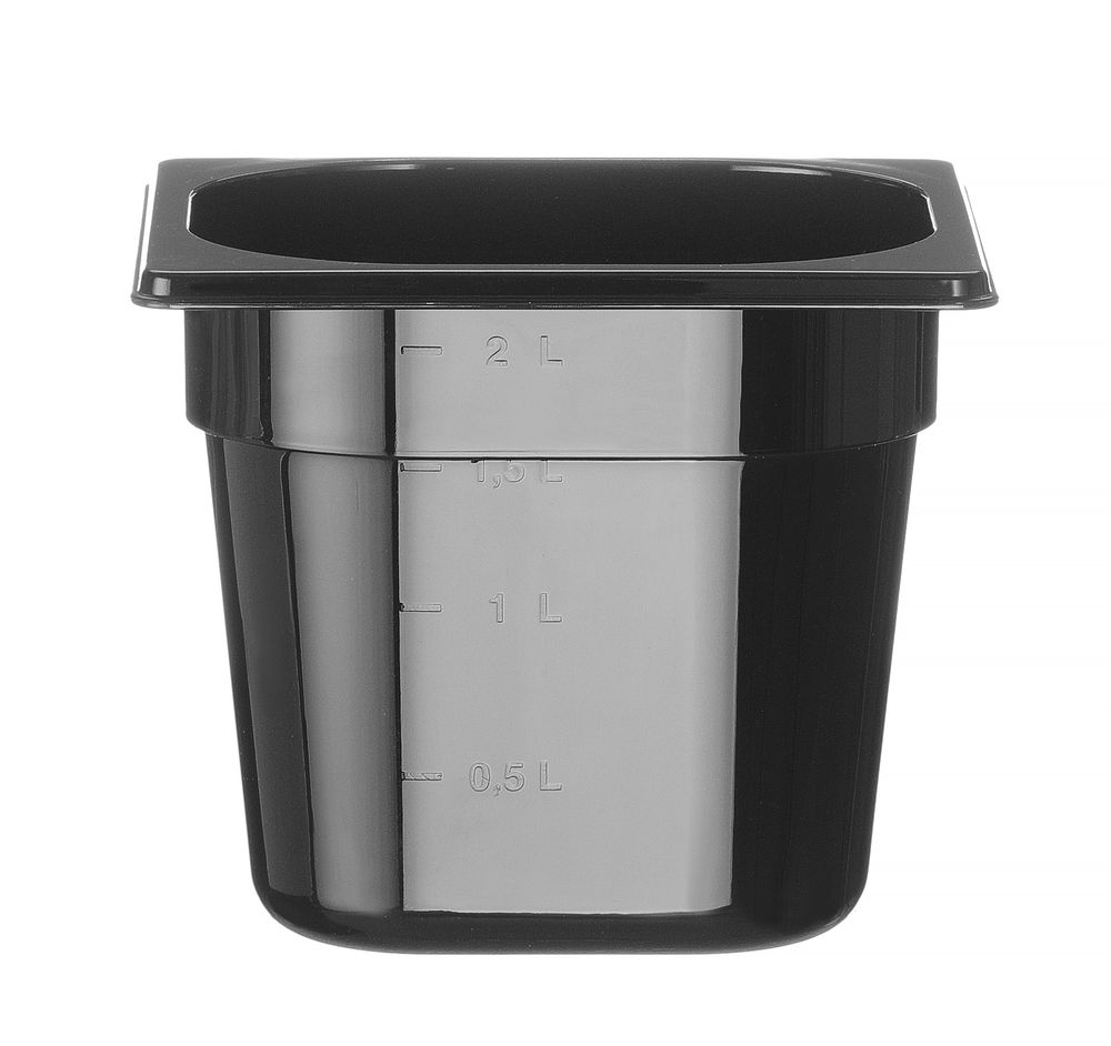 Recipiente Gastronorm 1/6, Profi Line, GN 1/6, 2,4L, Preto, 176x162x(H)150mm