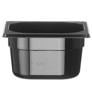 Recipiente Gastronorm 1/6, Profi Line, GN 1/6, 1,6L, Preto, 176x162x(H)100mm