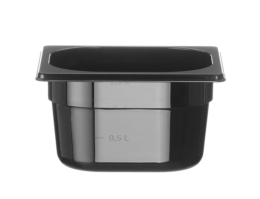 Recipiente Gastronorm 1/6, Profi Line, GN 1/6, 1,6L, Preto, 176x162x(H)100mm