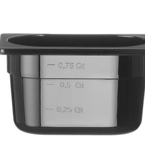 Recipiente Gastronorm 1/9, GN 1/9, 1L, Preto, 176x108x(H)100mm