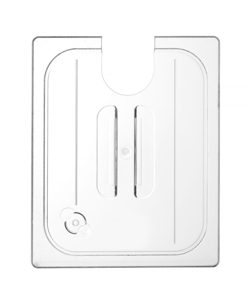 Tampa Gastronorm com abertura para sonda de sous-vide, GN 1/2, Transparente, 265x325mm
