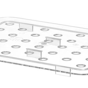 Prateleira perfurada para recipientes GN em policarbonato, Profi Line, GN 1/2, Transparente, 265x206mm