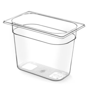 Recipiente Gastronorm 1/4, GN 1/4, 2,8L, Transparente, 265x162x(H)100mm