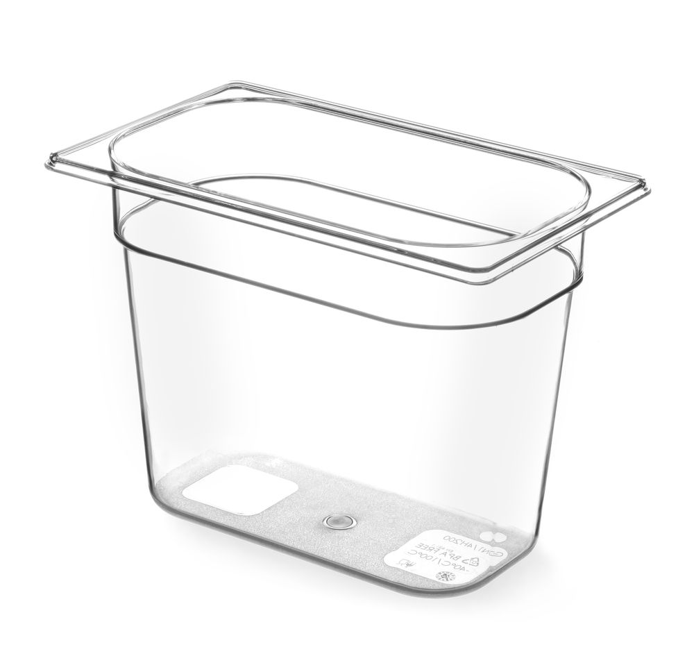 Recipiente Gastronorm 1/4, GN 1/4, 2,8L, Transparente, 265x162x(H)100mm