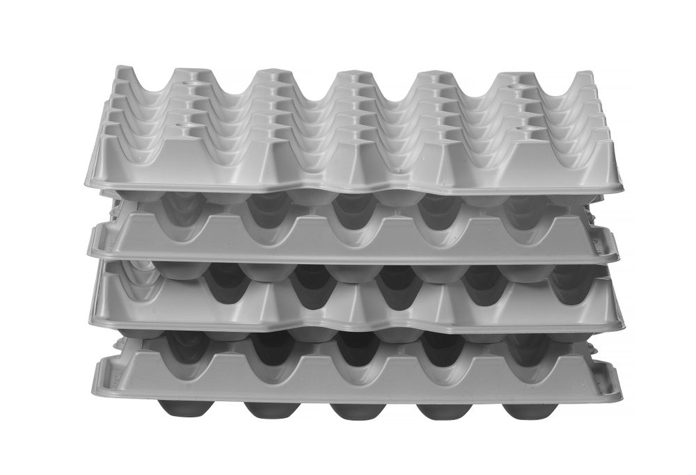 Conjunto de 4 tabuleiros para ovos OVOBOX 120, 291x288x(H)41mm, Retangular
