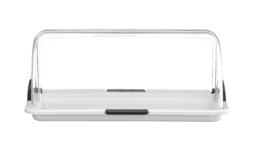 Expositor com tampa basculante, Branco, 465x315x(H)195mm, Retangular
