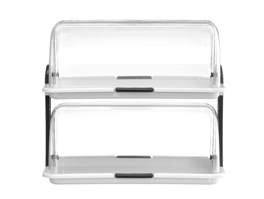 Expositor com tampa basculante, Branco, 475x325x(H)415mm, Retangular