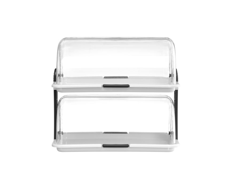 Expositor com tampa basculante, Branco, 380x260x(H)355mm, Retangular