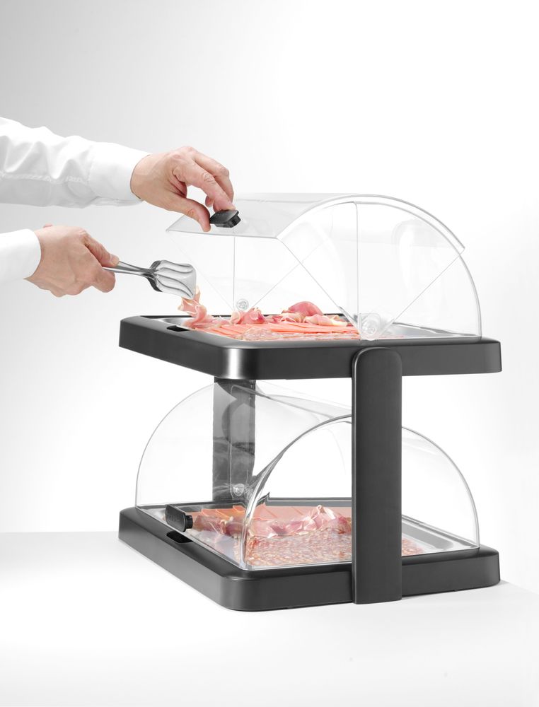 Expositor de alimentos Duo UNIQ, designed by Robert Bronwasser, Dois níveis, Preto, 480x355x(H)480mm, Retangular - Image 4