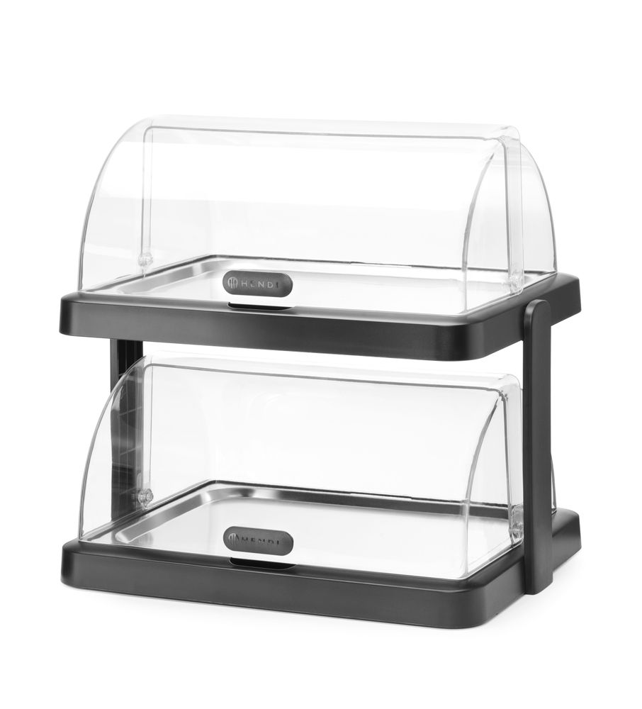 Expositor de alimentos Duo UNIQ, designed by Robert Bronwasser, Dois níveis, Preto, 480x355x(H)480mm, Retangular