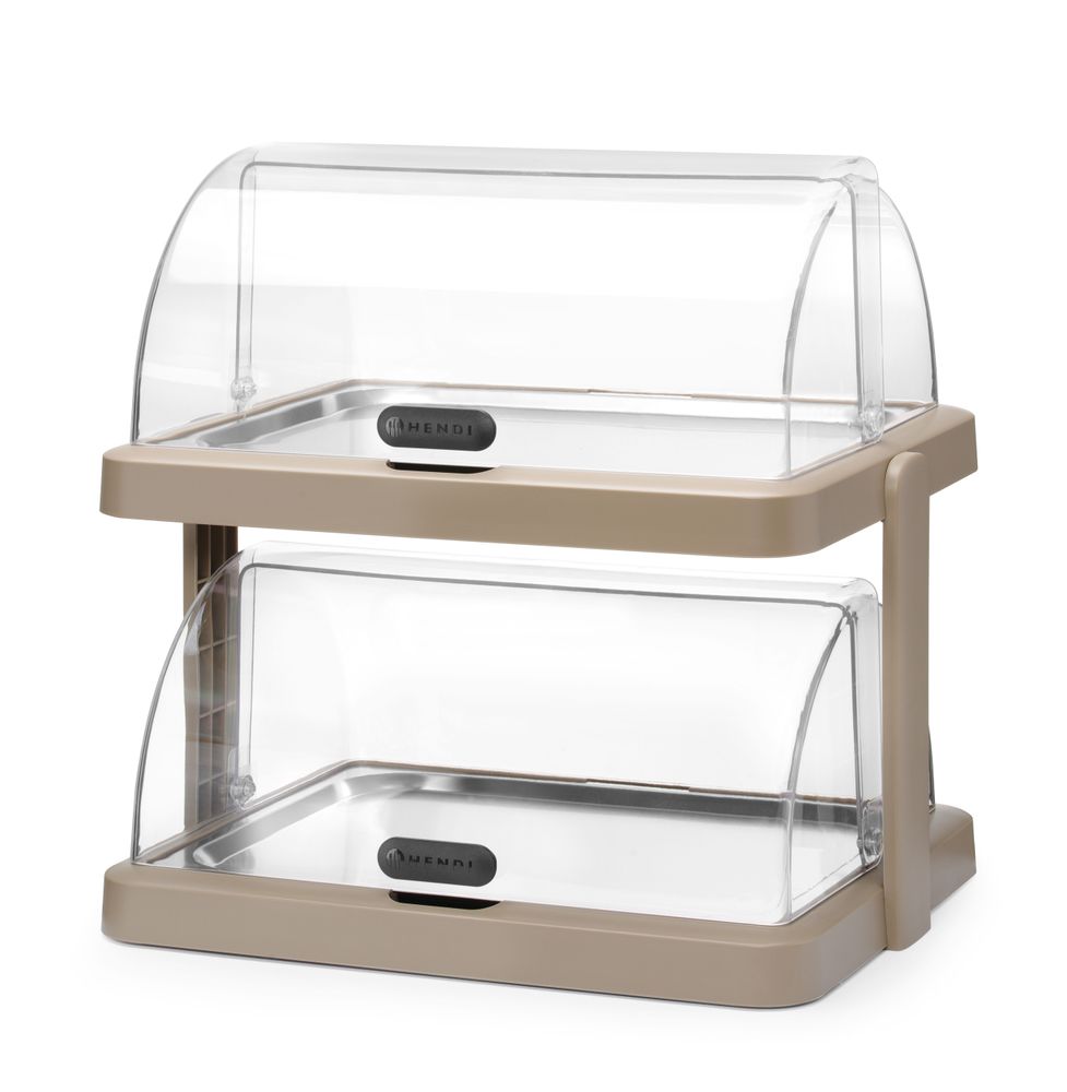 Expositor de alimentos Duo UNIQ, designed by Robert Bronwasser, Dois níveis, Bege, 480x355x(H)480mm, Retangular