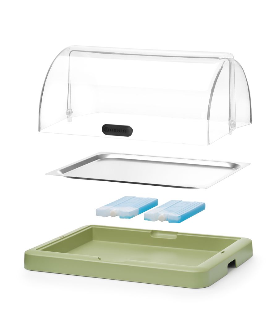 Expositor de alimentos Duo UNIQ, designed by Robert Bronwasser, Um nível, Verde, 460x355x(H)220mm, Retangular - Image 4