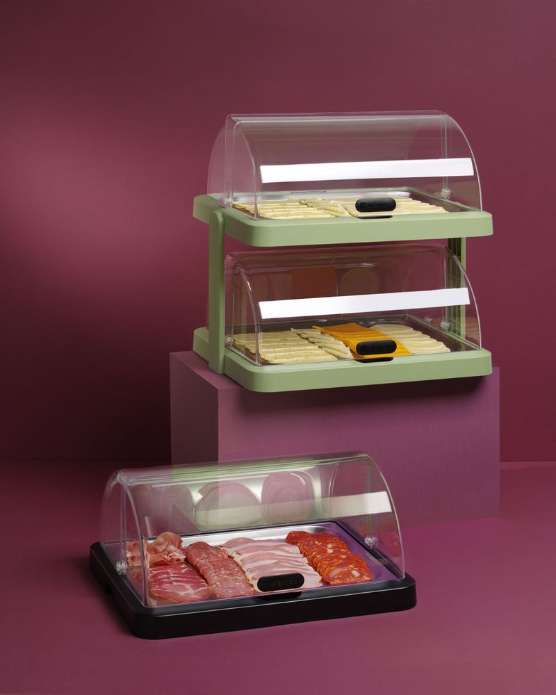Expositor de alimentos Duo UNIQ, designed by Robert Bronwasser, Dois níveis, Verde, 480x355x(H)480mm, Retangular - Image 5