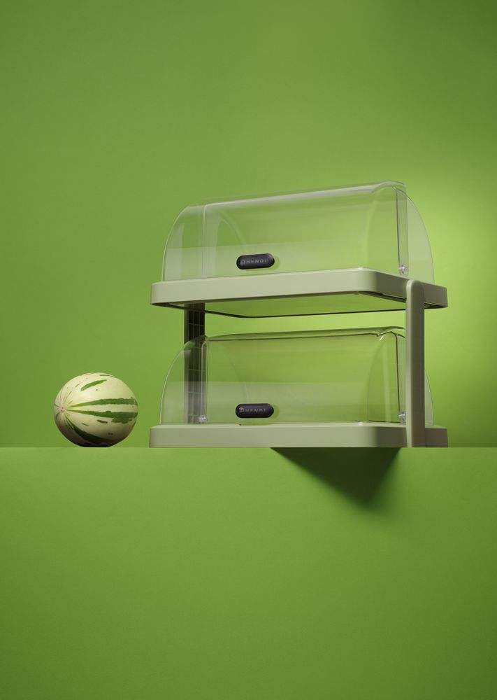 Expositor de alimentos Duo UNIQ, designed by Robert Bronwasser, Dois níveis, Verde, 480x355x(H)480mm, Retangular - Image 4