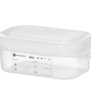 Recipiente GN 1/9, polipropileno, GN 1/9, 0,6L, Transparente, 176x108x(H)65mm, Retangular