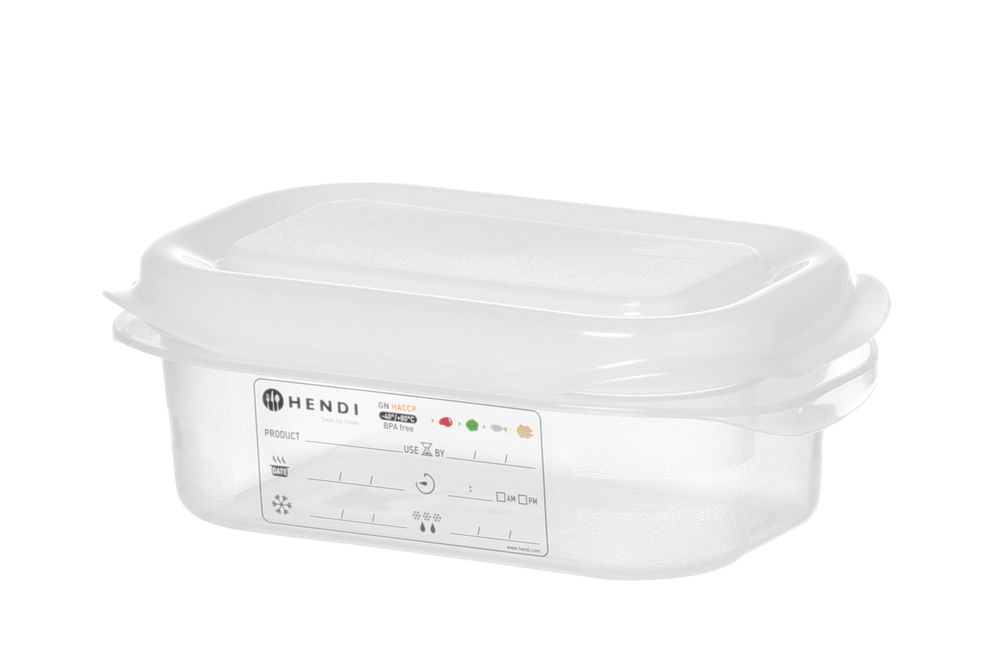 Recipiente GN 1/9, polipropileno, GN 1/9, 0,6L, Transparente, 176x108x(H)65mm, Retangular