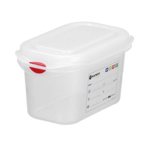 Recipiente GN 1/9, polipropileno, GN 1/9, 1L, Transparente, 176x108x(H)100mm, Retangular