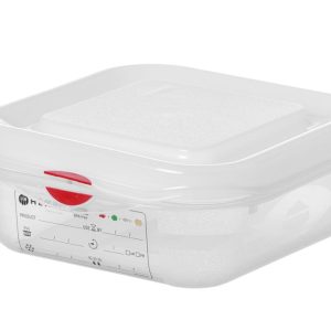 Recipiente GN 1/6, polipropileno, GN 1/6, 1,1L, Transparente, 176x162x(H)65mm, Retangular
