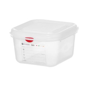 Recipiente GN 1/6, polipropileno, GN 1/6, 1,7L, Transparente, 176x162x(H)100mm, Retangular