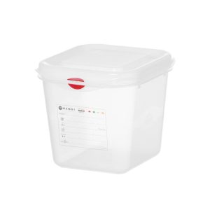 Recipiente GN 1/6, polipropileno, GN 1/6, 2,6L, Transparente, 176x162x(H)150mm, Retangular