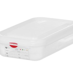Recipiente GN 1/4 em polipropileno, GN 1/4, 1,8L, Transparente, 265x162x(H)65mm, Retangular